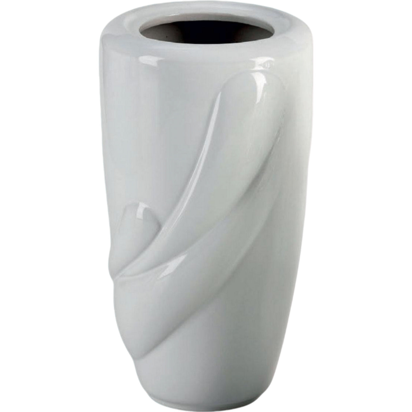 Grave vase Life 21x13cm - 8.3x5.1in In white porcelain, wall attached LIF154P