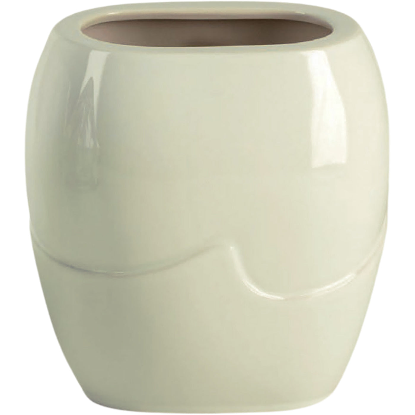 Rectangular grave vase Onda ivory 19x17cm - 7.5x6.7in In ivory porcelain, wall attached ON166P/A