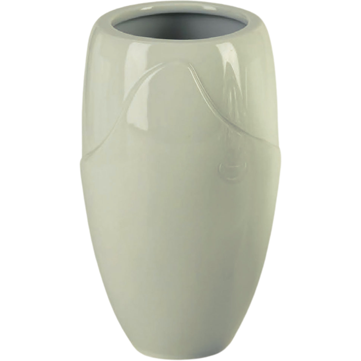 Grave vase Onda ivory 21x13cm - 8.3x5.1in In ivory porcelain, ground attached ON168P/A