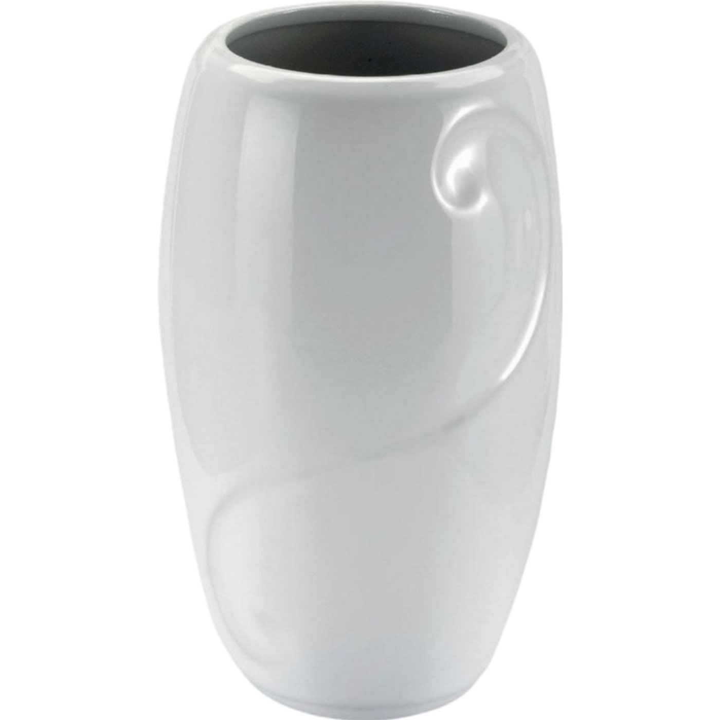 Grave vase Sharon 21x13cm - 8.3x5.1in In white porcelain, ground attached SH124T