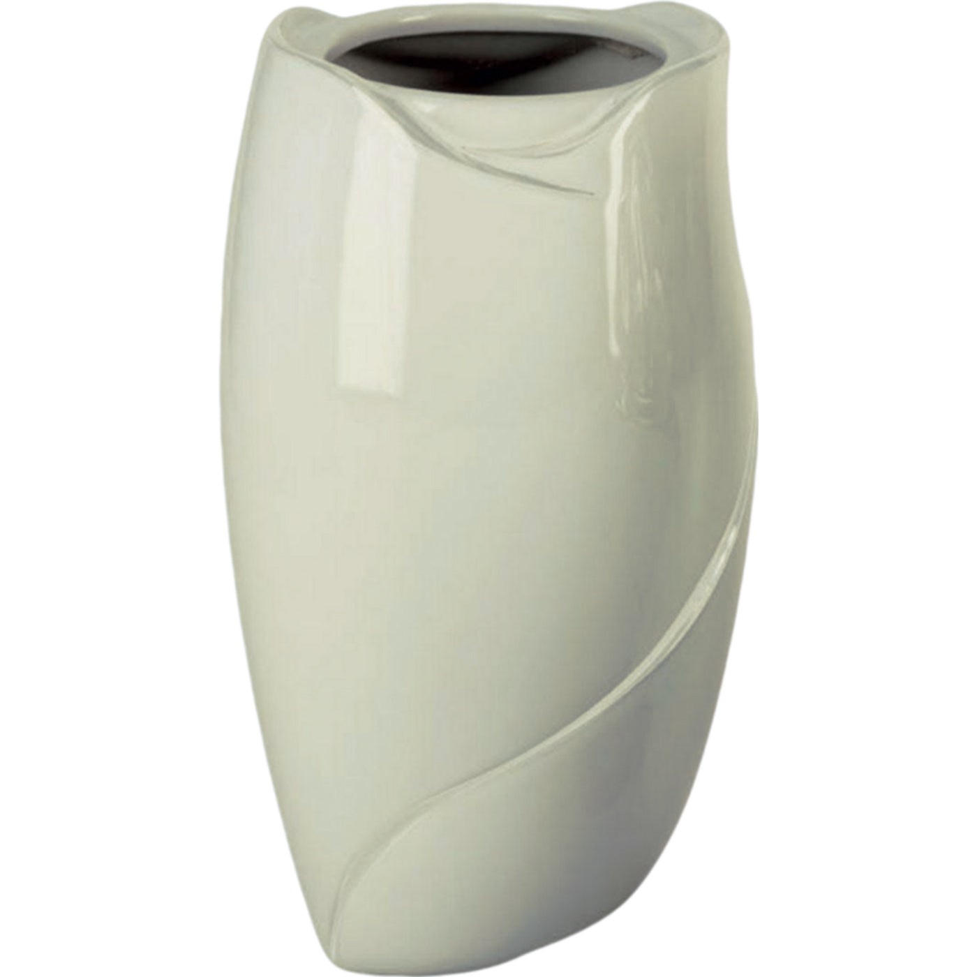 Grave vase Why ivory 21x13cm - 8.3x5.1in In ivory porcelain, wall attached WHY156P/A