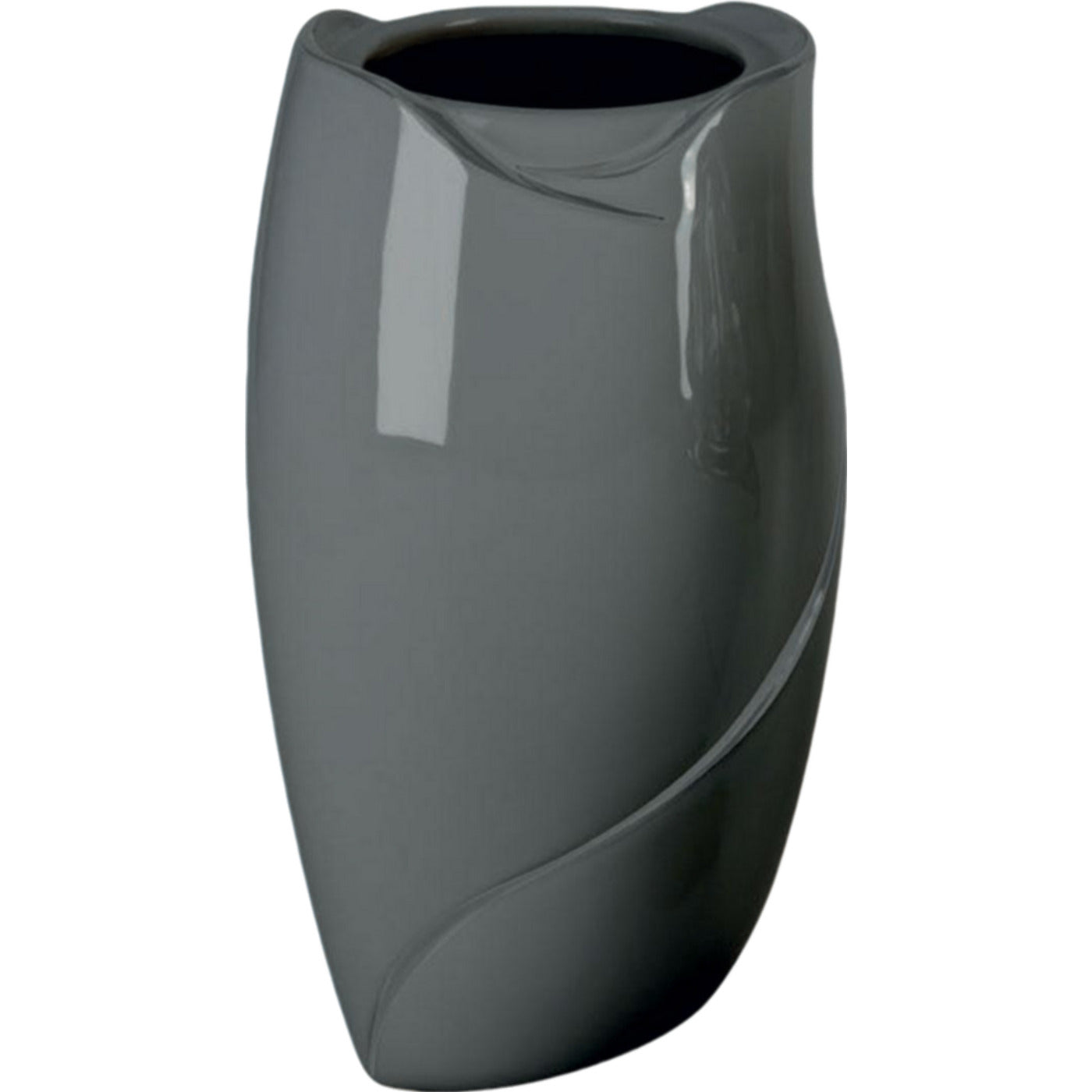 Grave vase Why gray 21x13cm - 8.3x5.1in In gray porcelain, wall attached WHY156P/G