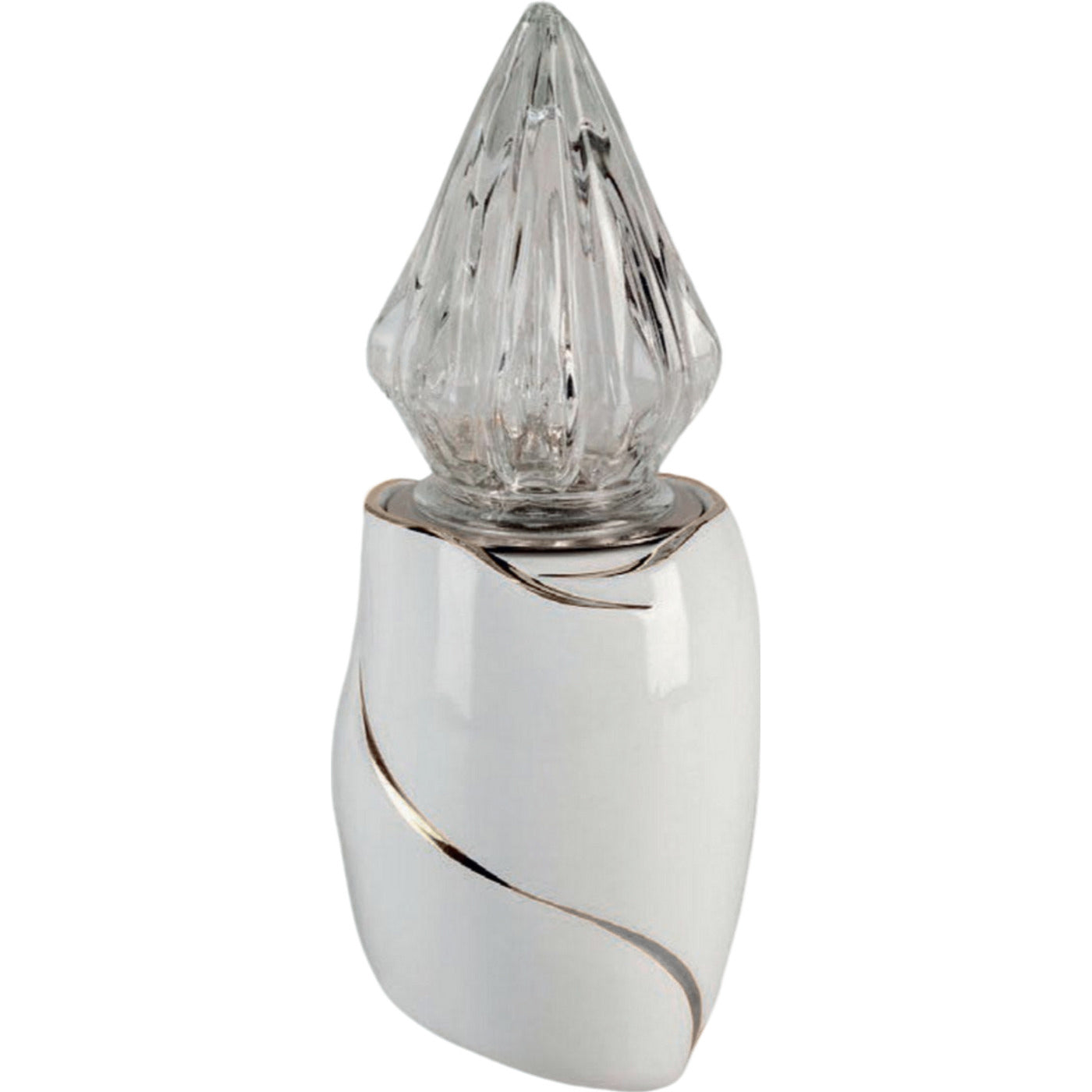 Grave light Why platinum 10x10cm - 3.9x3.9in In white porcelain with platinum decoration, wall attached WHY158P/PLT