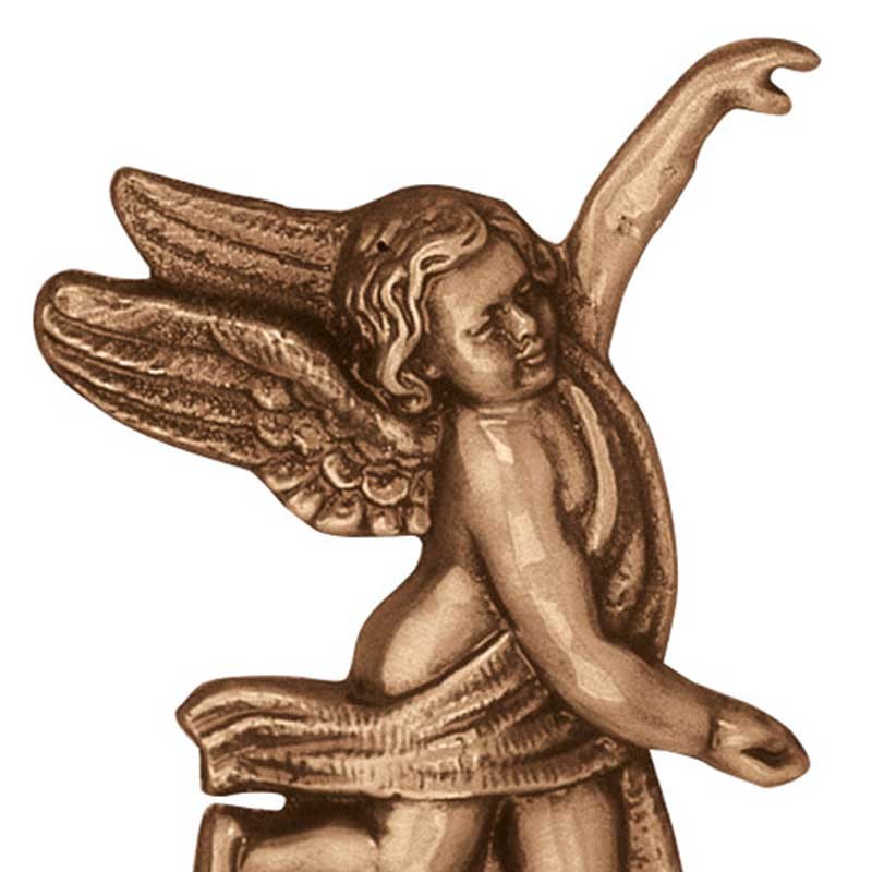 Decorazione in bronzo per lapidi - angelo 20x11cm - Applicazione a par