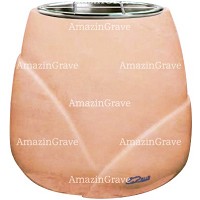 Vasca portafiori Liberti 19cm In marmo Rosa Bellissimo, interno in acciaio