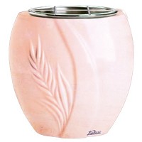 Vasca portafiori Spiga 19cm In marmo Rosa Bellissimo, interno in acciaio