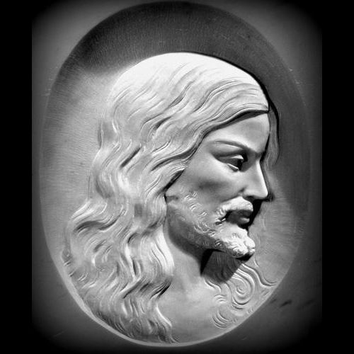 Bajorrelieve de Cristo En mármol de Carrara, personalizable ART02