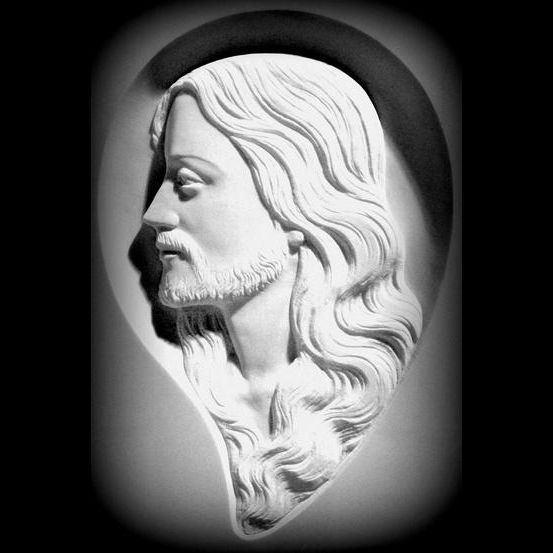 Bajorrelieve de Cristo de perfil En mármol de Carrara, personalizable ART03