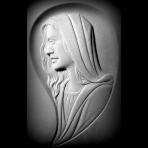 Klassisches Basrelief der Madonna Aus Carrara-Marmor, personalisierbar ART06