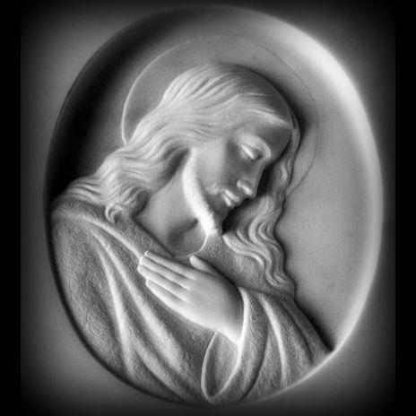 Bas-relief of Christ in prayer In Carrara marble, customizable ART10