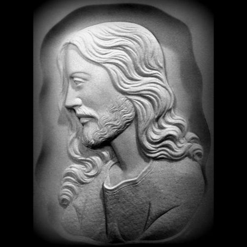 Basrelief Christus im Profil Aus Carrara-Marmor, personalisierbar ART14