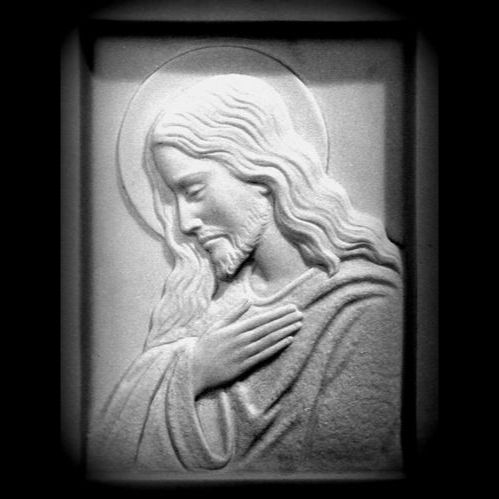 Bas-relief of Christ in prayer in profile In Carrara marble, customizable ART17