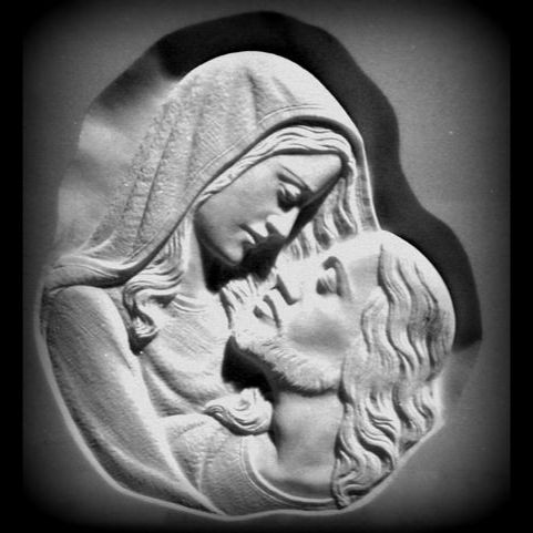 Bajorrelieve de la Piedad En mármol de Carrara, personalizable ART38