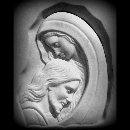 Pietà-Basrelief Aus Carrara-Marmor, personalisierbar ART39