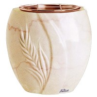 Flowers pot Spiga 19cm - 7,5in In Botticino marble, copper inner