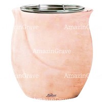 Macetero para flores Gondola 19cm En marmol Rosa Bellissimo, interior acero