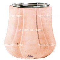 Vasca portafiori Leggiadra 19cm In marmo Rosa Bellissimo, interno in acciaio