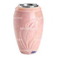 Vaso portafiori Calla 20cm In marmo Rosa Bellissimo, interno in acciaio