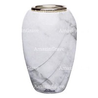 Grabvase Soave 20cm Carrara Marmor, Stahl Innen