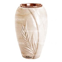 Vaso portafiori Spiga 20cm In marmo di Botticino, interno in rame