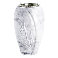 Vaso portafiori Spiga 20cm In marmo di Carrara, interno in acciaio